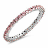 Full Eternity Stackable Wedding Band Ring 925 Sterling Silver Choose Color