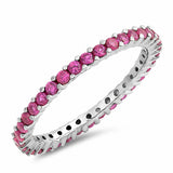 Full Eternity Stackable Wedding Band Ring 925 Sterling Silver
