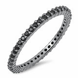 1.5mm Stackable Band Ring Full Eternity Round 925 Sterling Silver Choose Color