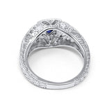 Antique Style Wedding Ring Round Simulated Cubic Zirconia 925 Sterling Silver