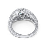 Antique Style Wedding Ring Round Simulated Cubic Zirconia 925 Sterling Silver