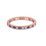 Eternity Wedding Art Deco Round Ring Simulated Cubic Zirconia 925 Sterling Silver