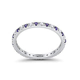 Eternity Wedding Art Deco Round Ring Simulated Cubic Zirconia 925 Sterling Silver