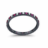 Eternity Wedding Art Deco Round Ring Simulated Cubic Zirconia 925 Sterling Silver