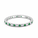 Eternity Wedding Art Deco Round Ring Simulated Cubic Zirconia 925 Sterling Silver
