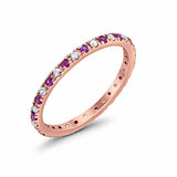 Eternity Wedding Art Deco Round Ring Simulated Cubic Zirconia 925 Sterling Silver