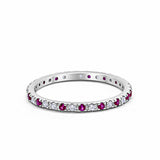 Eternity Wedding Art Deco Round Ring Simulated Cubic Zirconia 925 Sterling Silver