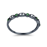Half Eternity Wedding Ring Art Deco Simulated Cubic Zirconia 925 Sterling Silver