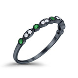 Half Eternity Wedding Ring Art Deco Simulated Cubic Zirconia 925 Sterling Silver