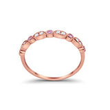 Half Eternity Wedding Ring Art Deco Simulated Cubic Zirconia 925 Sterling Silver