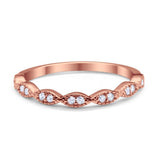 2mm Art Deco Half Eternity Wedding Band for Ring Round 925 Sterling Silver Choose Color