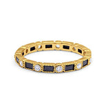 Art Deco Full Eternity Wedding Band Baguette Simulated CZ Ring 925 Sterling Silver