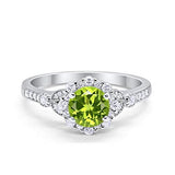Floral Art Deco Engagement Ring Simulated Cubic Zirconia 925 Sterling Silver