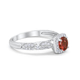 Halo Art Deco Wedding Ring Simulated Cubic Zirconia 925 Sterling Silver