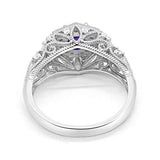 Fancy Art Deco Wedding Ring 925 Sterling Silver Round Simulated Cubic Zirconia