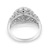 Fancy Art Deco Wedding Ring 925 Sterling Silver Round Simulated Cubic Zirconia