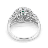 Fancy Art Deco Wedding Ring 925 Sterling Silver Round Simulated Cubic Zirconia