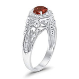 Fancy Art Deco Wedding Ring 925 Sterling Silver Round Simulated Cubic Zirconia