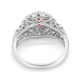 Fancy Art Deco Wedding Ring 925 Sterling Silver Round Simulated Cubic Zirconia