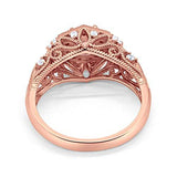 Fancy Art Deco Wedding Ring 925 Sterling Silver Round Simulated Cubic Zirconia