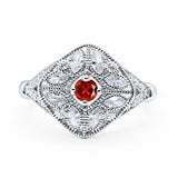 Art Deco Ring Marquise Filigree Round Cubic Zirconia 925 Sterling Silver Choose Color