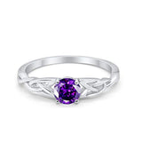 Solitaire Trinity Engagement Ring Simulated Cubic Zirconia 925 Sterling Silver