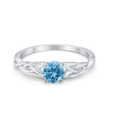 Solitaire Trinity Engagement Ring Simulated Cubic Zirconia 925 Sterling Silver
