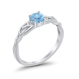 Solitaire Trinity Engagement Ring Simulated Cubic Zirconia 925 Sterling Silver