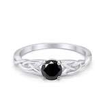 Solitaire Trinity Engagement Ring Simulated Cubic Zirconia 925 Sterling Silver