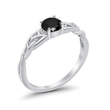 Solitaire Trinity Engagement Ring Simulated Cubic Zirconia 925 Sterling Silver
