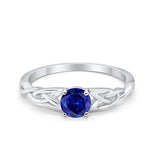 Solitaire Trinity Engagement Ring Simulated Cubic Zirconia 925 Sterling Silver