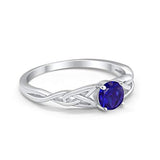 Solitaire Trinity Engagement Ring Simulated Cubic Zirconia 925 Sterling Silver
