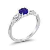 Solitaire Trinity Engagement Ring Simulated Cubic Zirconia 925 Sterling Silver