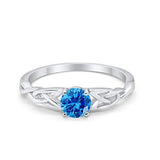 Solitaire Trinity Engagement Ring Simulated Cubic Zirconia 925 Sterling Silver