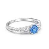 Solitaire Trinity Engagement Ring Simulated Cubic Zirconia 925 Sterling Silver