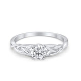 Solitaire Trinity Engagement Ring Simulated Cubic Zirconia 925 Sterling Silver