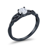 Solitaire Trinity Engagement Ring Simulated Cubic Zirconia 925 Sterling Silver