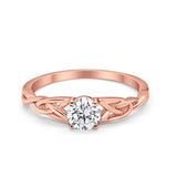 Solitaire Trinity Engagement Ring Simulated Cubic Zirconia 925 Sterling Silver