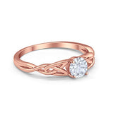 Solitaire Trinity Engagement Ring Simulated Cubic Zirconia 925 Sterling Silver