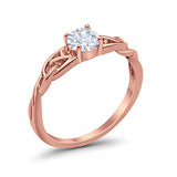 Solitaire Trinity Engagement Ring Simulated Cubic Zirconia 925 Sterling Silver