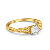 Solitaire Trinity Engagement Ring Simulated Cubic Zirconia 925 Sterling Silver