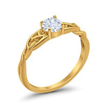 Solitaire Trinity Engagement Ring Simulated Cubic Zirconia 925 Sterling Silver