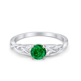 Solitaire Trinity Engagement Ring Simulated Cubic Zirconia 925 Sterling Silver