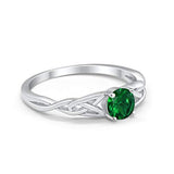 Solitaire Trinity Engagement Ring Simulated Cubic Zirconia 925 Sterling Silver