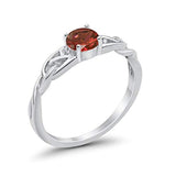 Solitaire Trinity Engagement Ring Simulated Cubic Zirconia 925 Sterling Silver