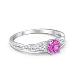 Solitaire Trinity Engagement Ring Simulated Cubic Zirconia 925 Sterling Silver