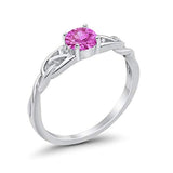 Solitaire Trinity Engagement Ring Simulated Cubic Zirconia 925 Sterling Silver