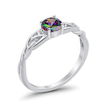 Solitaire Trinity Engagement Ring Simulated Cubic Zirconia 925 Sterling Silver
