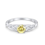 Solitaire Trinity Engagement Ring Simulated Cubic Zirconia 925 Sterling Silver