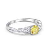 Solitaire Trinity Engagement Ring Simulated Cubic Zirconia 925 Sterling Silver